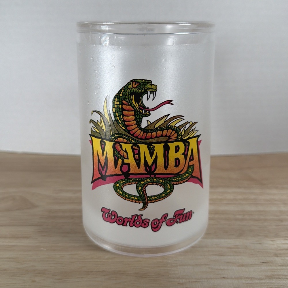 Vintage Rare Worlds Of Fun Kansas City MO Freezeable Liquid Mug Snake Design